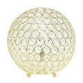 Lalia Home 10 Contemporary Metal Crystal Round Sphere Glamourous Orb Table Lamp, Gold LHT-3013-GL